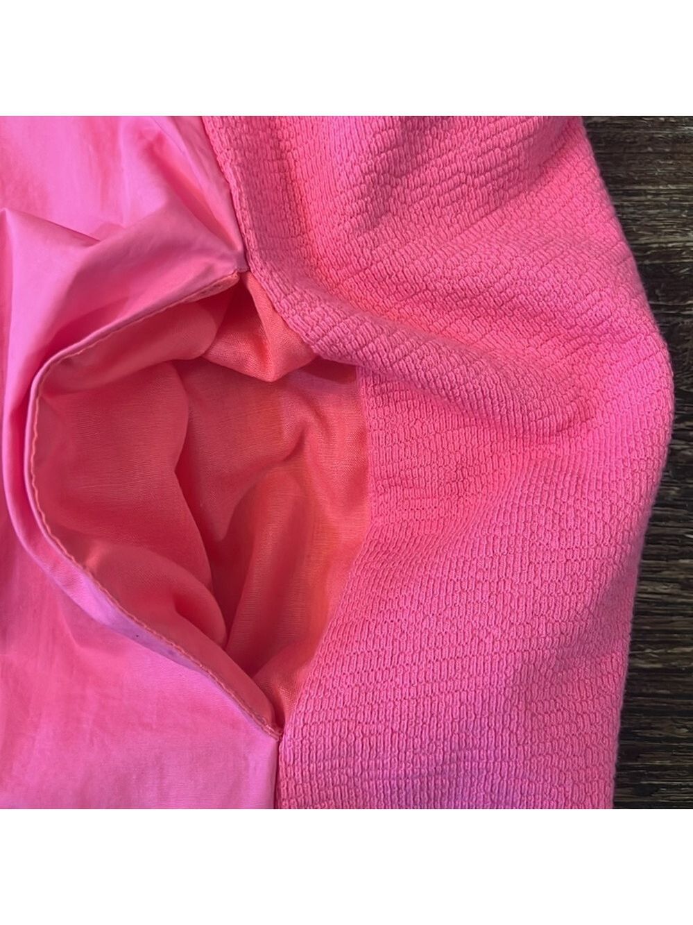 English Factory Pink Shift Dress Bell Ruffle Sleeve Medium Bubblegum - Picture 9 of 11